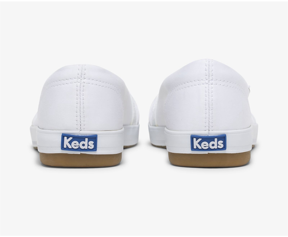 Keds Slip Ons White - Carmel - Womens OQXWZU-279